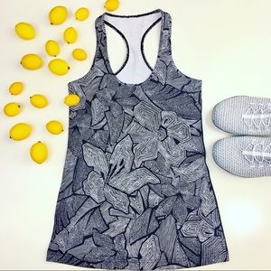 LULULEMON Athletica Work Out Tank Blue White Sz M